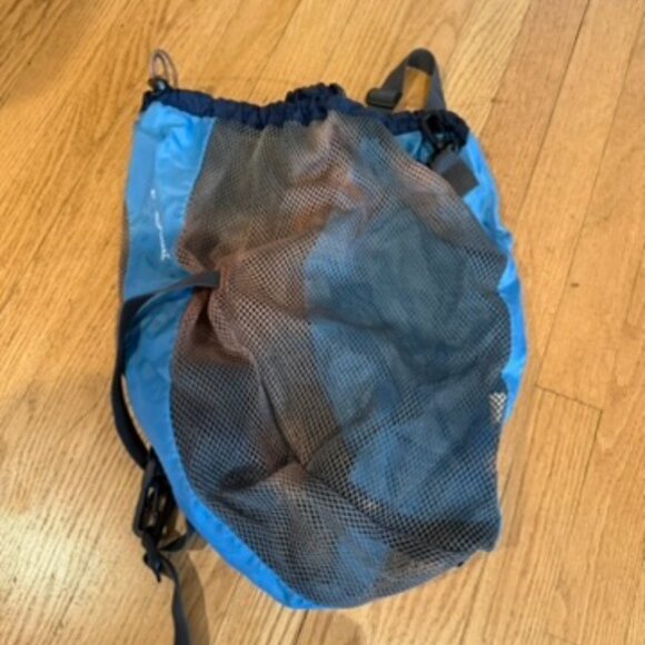 Vintage Early 2000s Jansport Mesh/Nylon Carrier in Blue and Grey - Picture 2 of 4